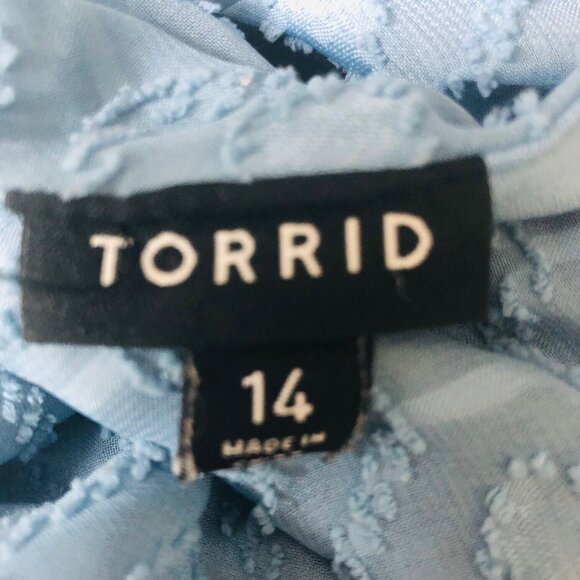 TORRID Lined Tank Dress Women's14 Blue Gray Nubby V-Neck Diamond Texture - Picture 5 of 6